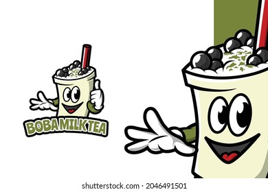 Boba Milk Tea - Mascot Logo Template