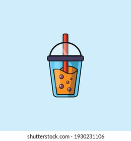 boba milk tea vector illustration, boba vector, boba illustration isolated design