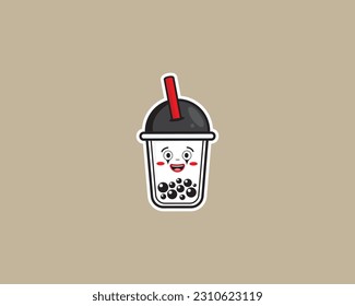 Boba Pantomime Cute Icon design