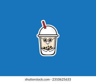 Boba Professor Cute Icon Design