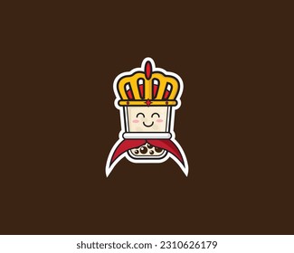 Boba Queen Cute Icon Design