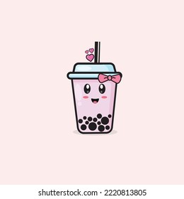 Boba Tea Cute Kawaii Vector Design