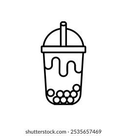 boba tea icon Flat logo isolated symbol