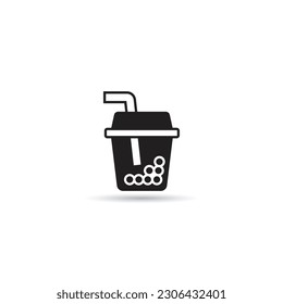 boba tea icon on white background