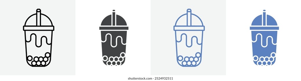 boba tea icon vector set use for web