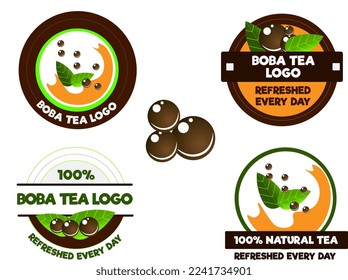 Boba Tea Logo For Logo Drink, Cup, And Bottle