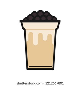 Boba tea. Simple flat design. Isolate on white background.