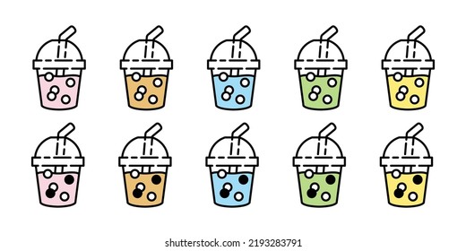 Boba tea vector bubble milk tea icon logo drink cup character cartoon symbol doodle illustration clip art design