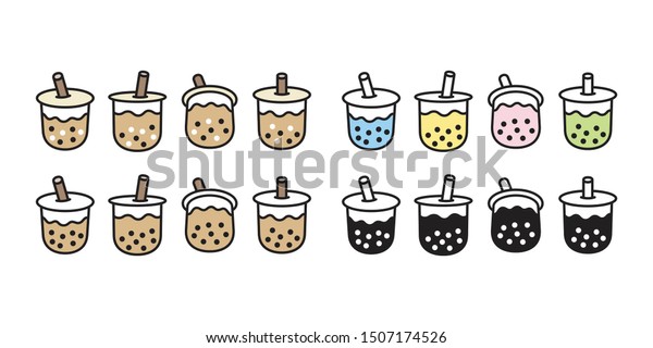 Boba Tea Vector Bubble Milk Tea Stock Vector (Royalty Free) 1507174526