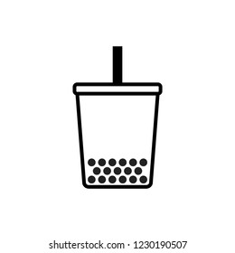 Boba Vector, Boba Illustration, Boba Drink, Bubble Tea, Tapioca Boba Asian Drink Beverage Icon Symbol Vector Illustration 