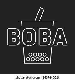 Boba Vector, Boba Illustration, Boba Drink, Bubble Tea, Tapioca Boba Asian Drink Beverage Icon Symbol Vector Illustration 