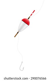 bobber with fishhook for fishing vector illustration isolated on white background