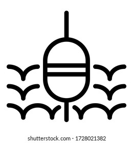Bobber icon. Outline bobber vector icon for web design isolated on white background