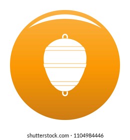 Bobber icon. Simple illustration of bobber vector icon for any design orange