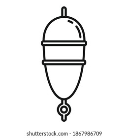 Bobber jig icon. Outline bobber jig vector icon for web design isolated on white background