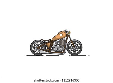 Bobber Motorcycle Vector Illustration