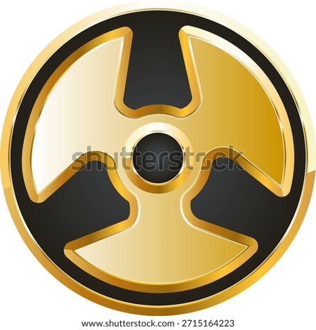 Bobbin audio gold icon. Isolated on transparent background.