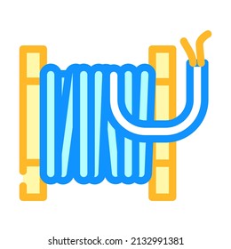 bobbin cable color icon vector. bobbin cable sign. isolated symbol illustration