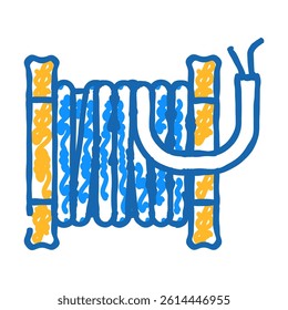 bobbin cable doodle icon sketch vector. bobbin cable sign. isolated symbol illustration