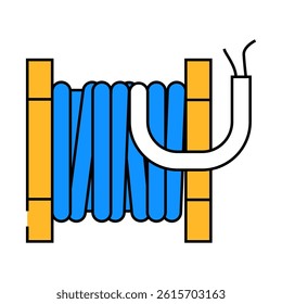 bobbin cable line icon vector. bobbin cable sign. isolated symbol illustration