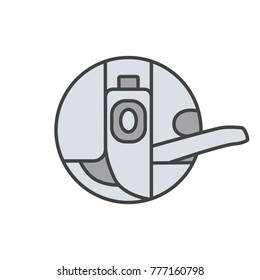Bobbin case color icon. Sewing machine part. Isolated vector illustration