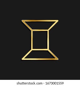 bobbin, coil, handmade gold icon. Vector illustration of golden dark background