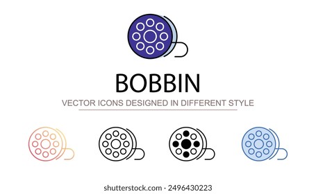 Diseño de icono de la bobina con fondo blanco