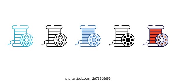 Diseño de icono de la bobina con fondo blanco