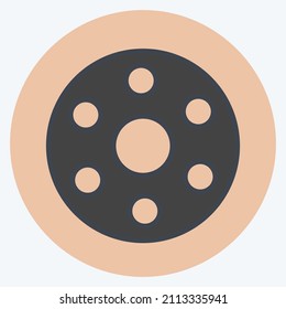 Bobbin Icon in trendy color mate style isolated on soft blue background