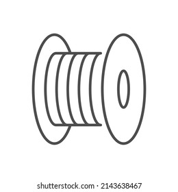 Bobbin or reel line outline icon