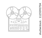 Bobbin tape recorder on the white background. Vector illustration