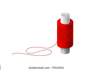 bobbin thread on a white background
