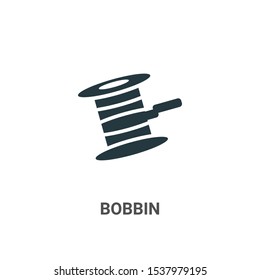 Bobbin vector icon on white background. Flat vector bobbin icon symbol sign from modern sew collection for mobile concept and web apps design.