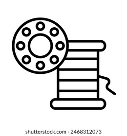 Bobbin Vector Line Icon Design