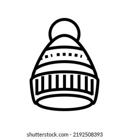 bobble hat cap line icon vector. bobble hat cap sign. isolated contour symbol black illustration