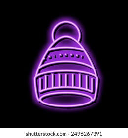 bobble hat cap neon light sign vector. bobble hat cap illustration