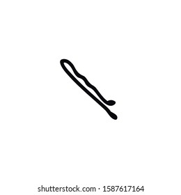 bobby hair pin doodle icon, vector illustration