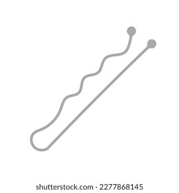 Icono de pasador de pelo de Bobby. Ilustración vectorial de la pata aislada en fondo blanco.