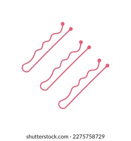 Bobby hair pins icon. Hair pin vector illustration isolated on white background.