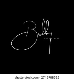 Bobby name signature logo vector design
