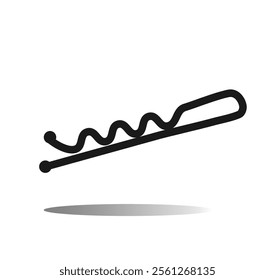 Bobby pin hair styling accessory icon. Barber’s tool for hair fixation. Vintage beauty equipment. Vector illustration isolated on white background