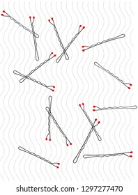 Bobby Pin Hairpin Vector Background