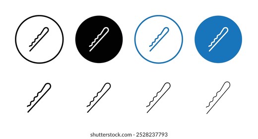 Bobby Pin Symbol Schwarz-Weiß Umrissvektor