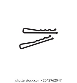 Bobby Pin Symbol schwarz-weißes Vektorzeichen