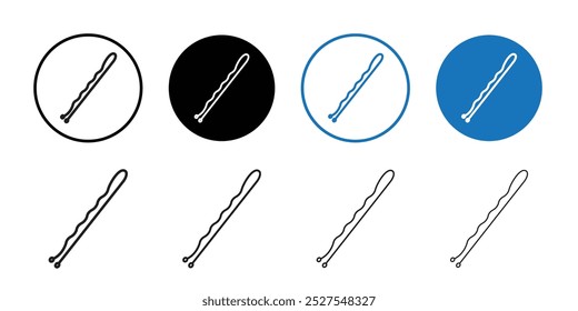 Bobby Pin Symbol Sammlung von flachen dünnen Umrissvektor