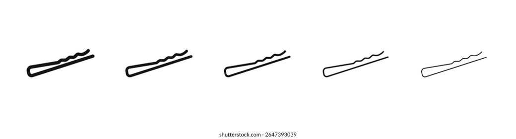 Bobby pin ícone plana ilustração definir logotipo