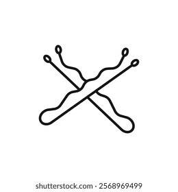 Bobby pin icon Isolated flat vector in outline