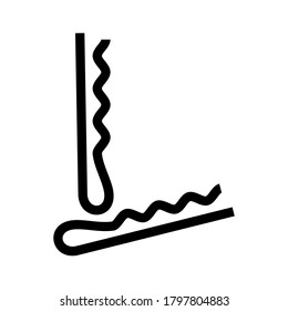 bobby pin icon or logo isolated sign symbol vector illustration - high quality black style vector icons
