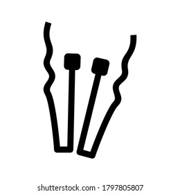 icono del pasador de bobinas o logotipo símbolo de señas aislado ilustración vectorial - iconos vectoriales de estilo negro de alta calidad
