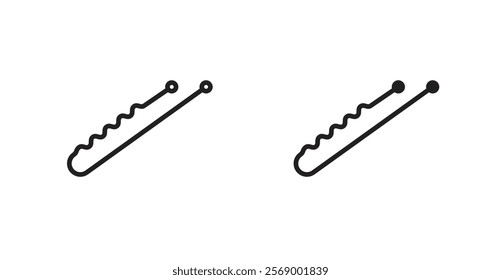 Bobby pin icon set vector graphics designs